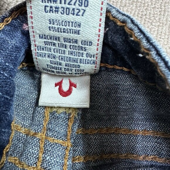 True Religion Jeans Straight Leg Blue Pockets Women’s Size 28 - Picture 12 of 12